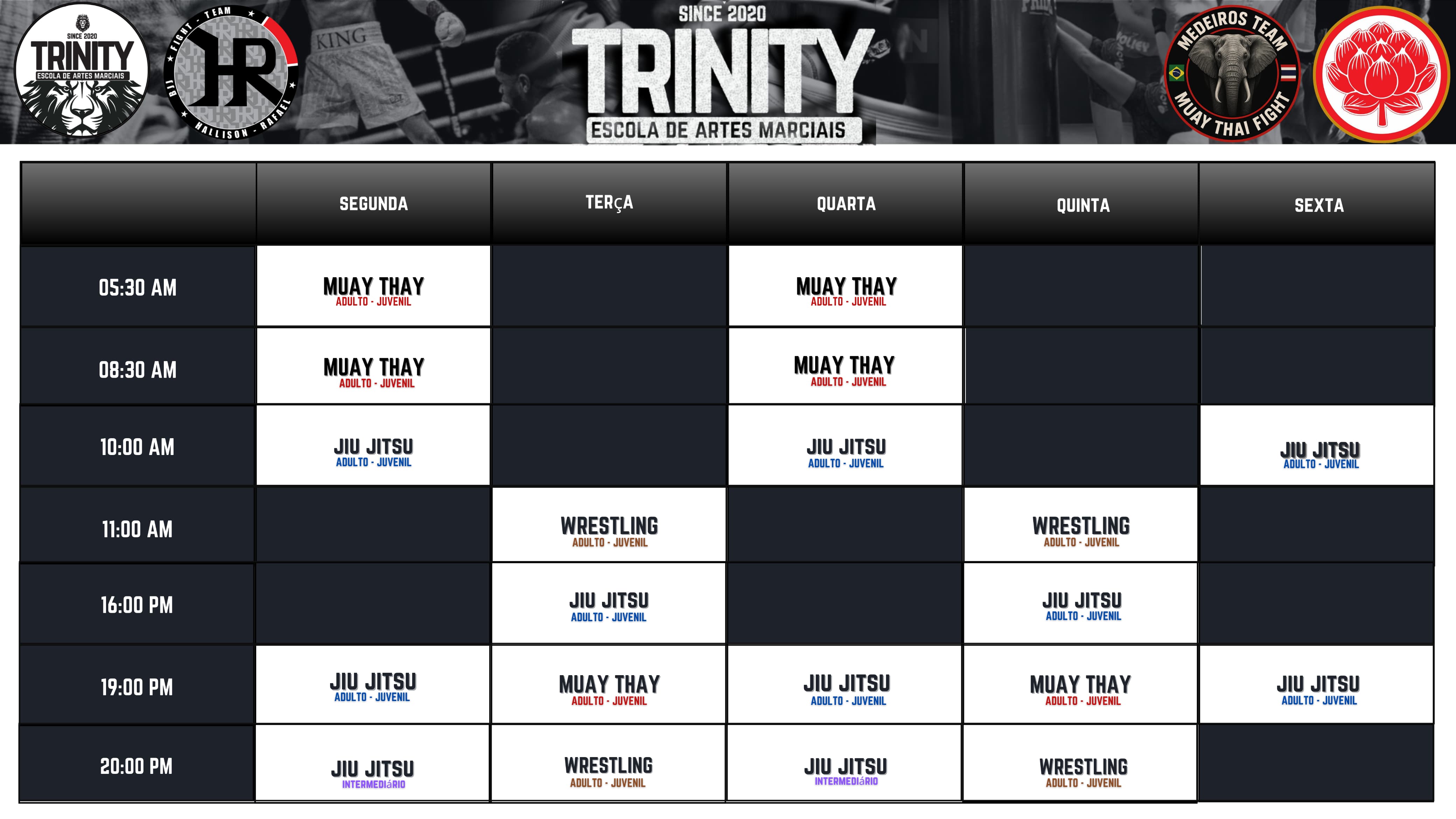 Tabela de Horários de Treino
